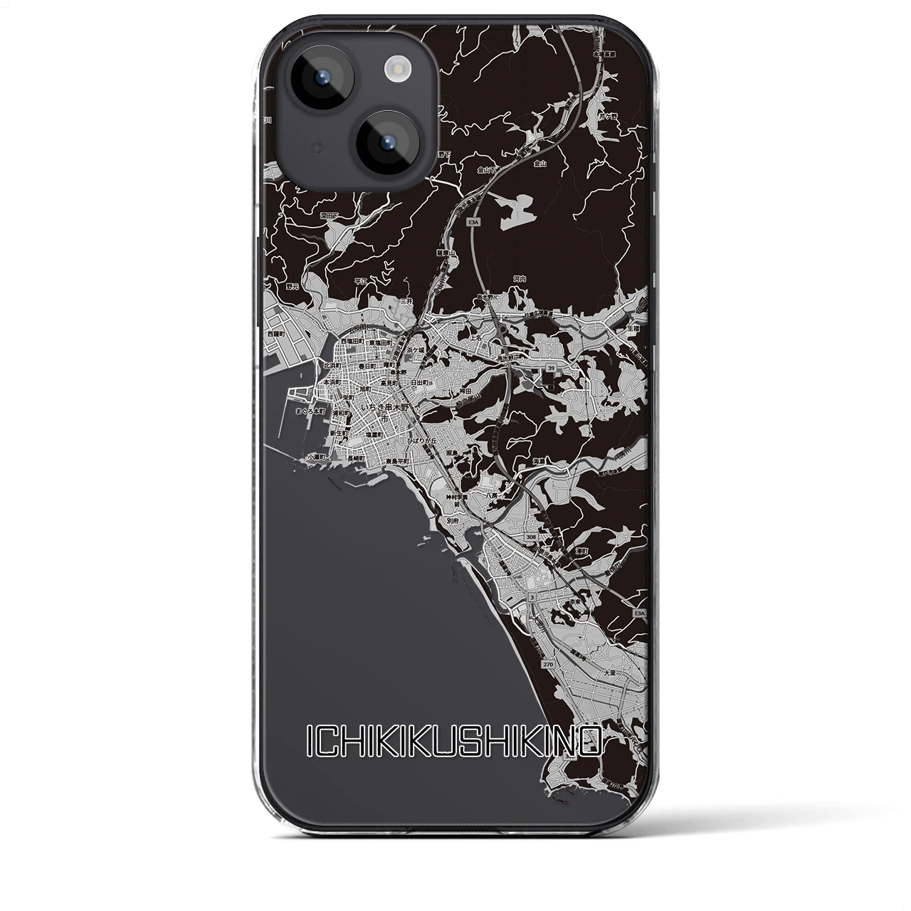 【いちき串木野(鹿児島県)】地図柄iPhoneケース(クリアタイプ)