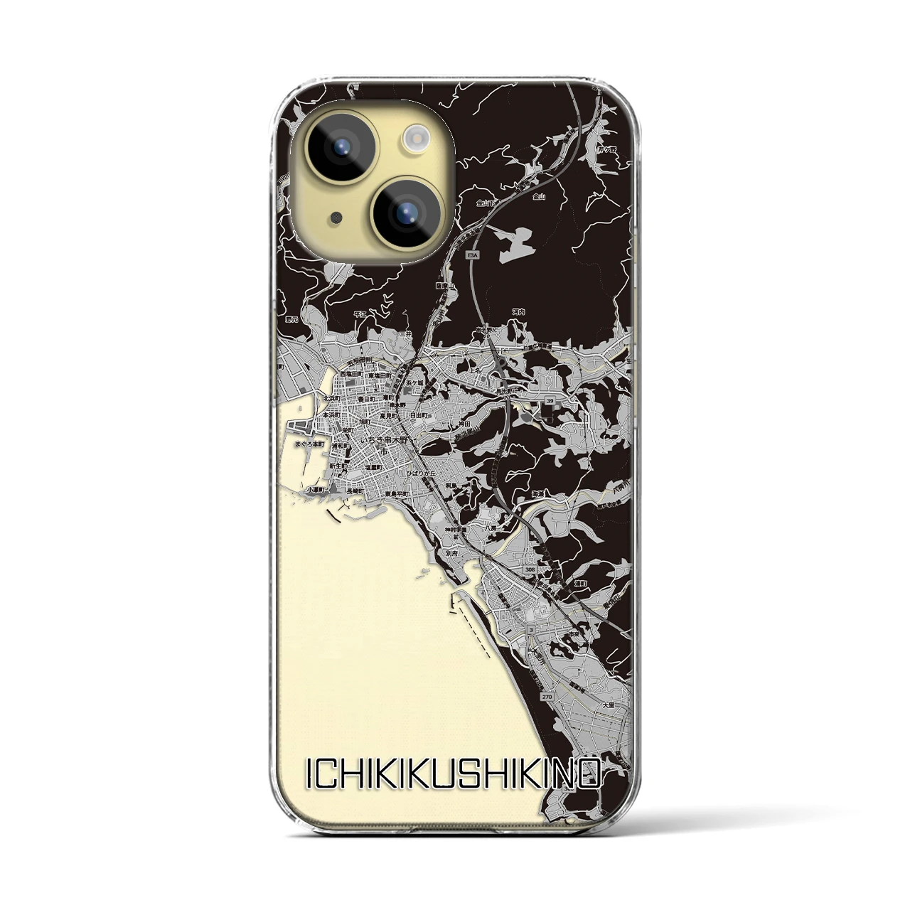 【いちき串木野(鹿児島県)】地図柄iPhoneケース(クリアタイプ)