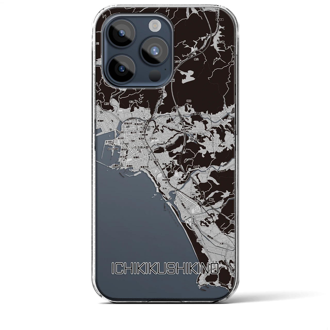 【いちき串木野(鹿児島県)】地図柄iPhoneケース(クリアタイプ)