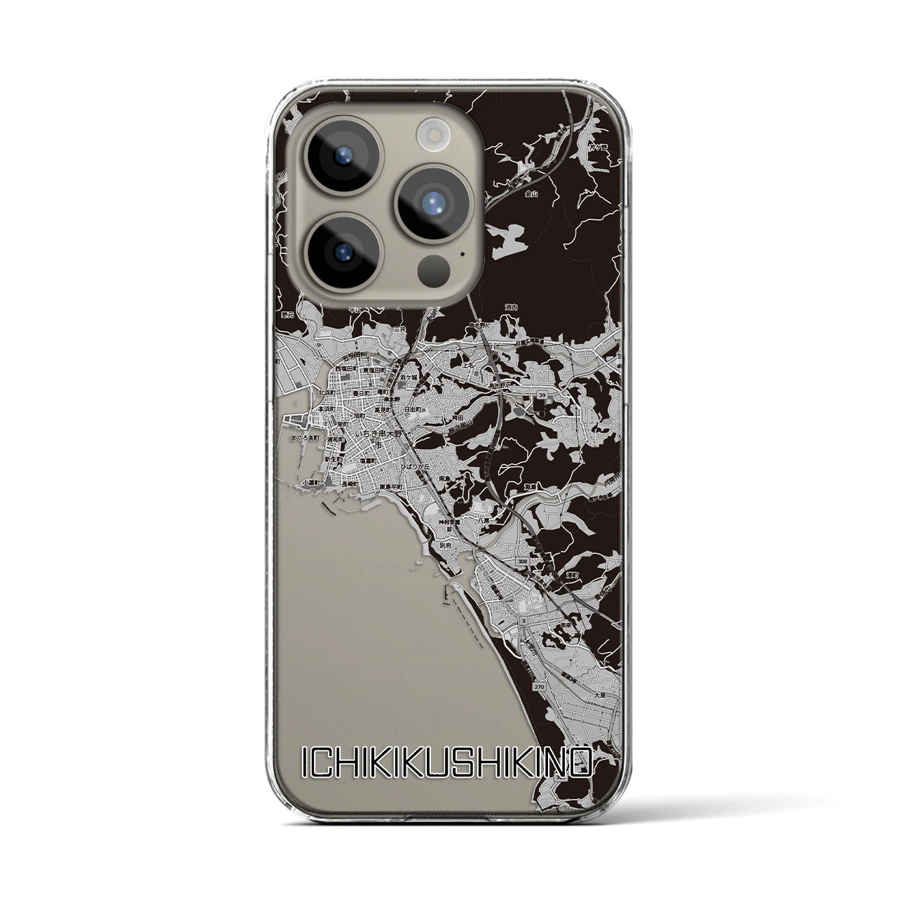 【いちき串木野(鹿児島県)】地図柄iPhoneケース(クリアタイプ)