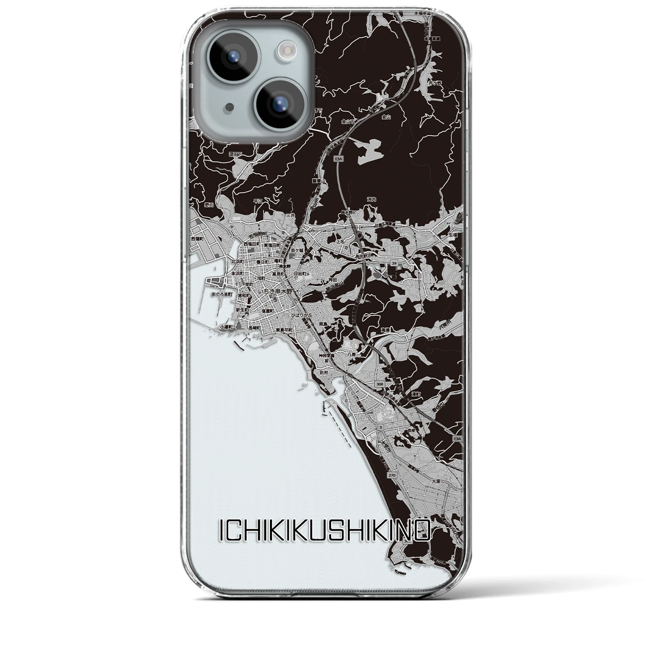 【いちき串木野(鹿児島県)】地図柄iPhoneケース(クリアタイプ)