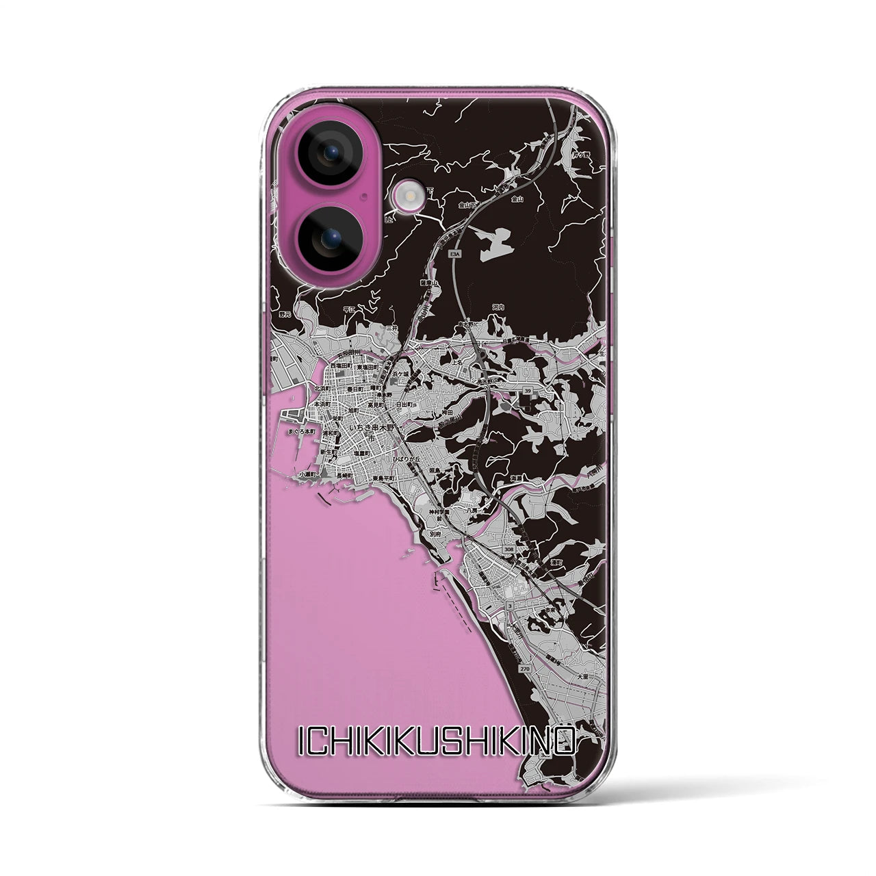 【いちき串木野(鹿児島県)】地図柄iPhoneケース(クリアタイプ)