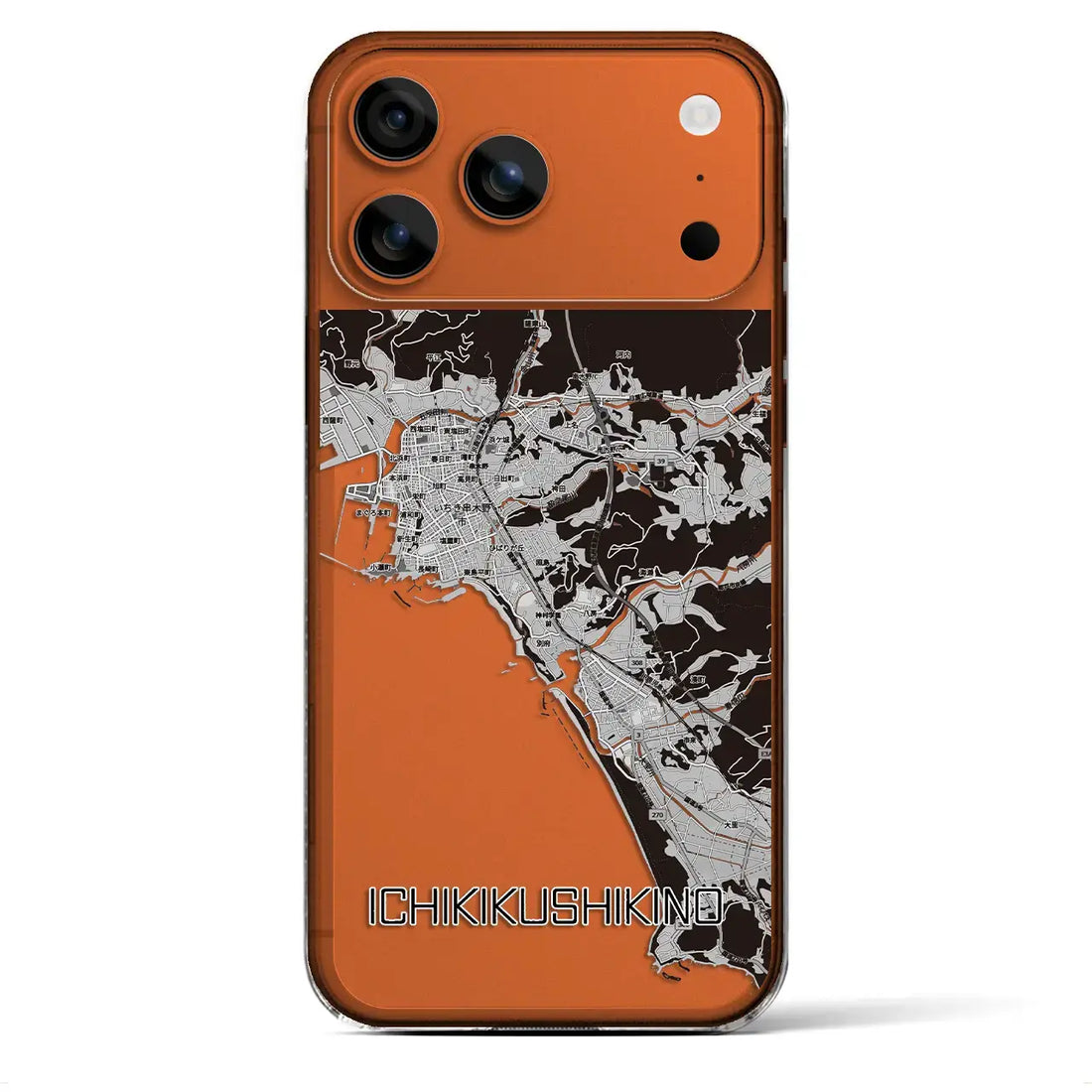 【いちき串木野(鹿児島県)】地図柄iPhoneケース(クリアタイプ)