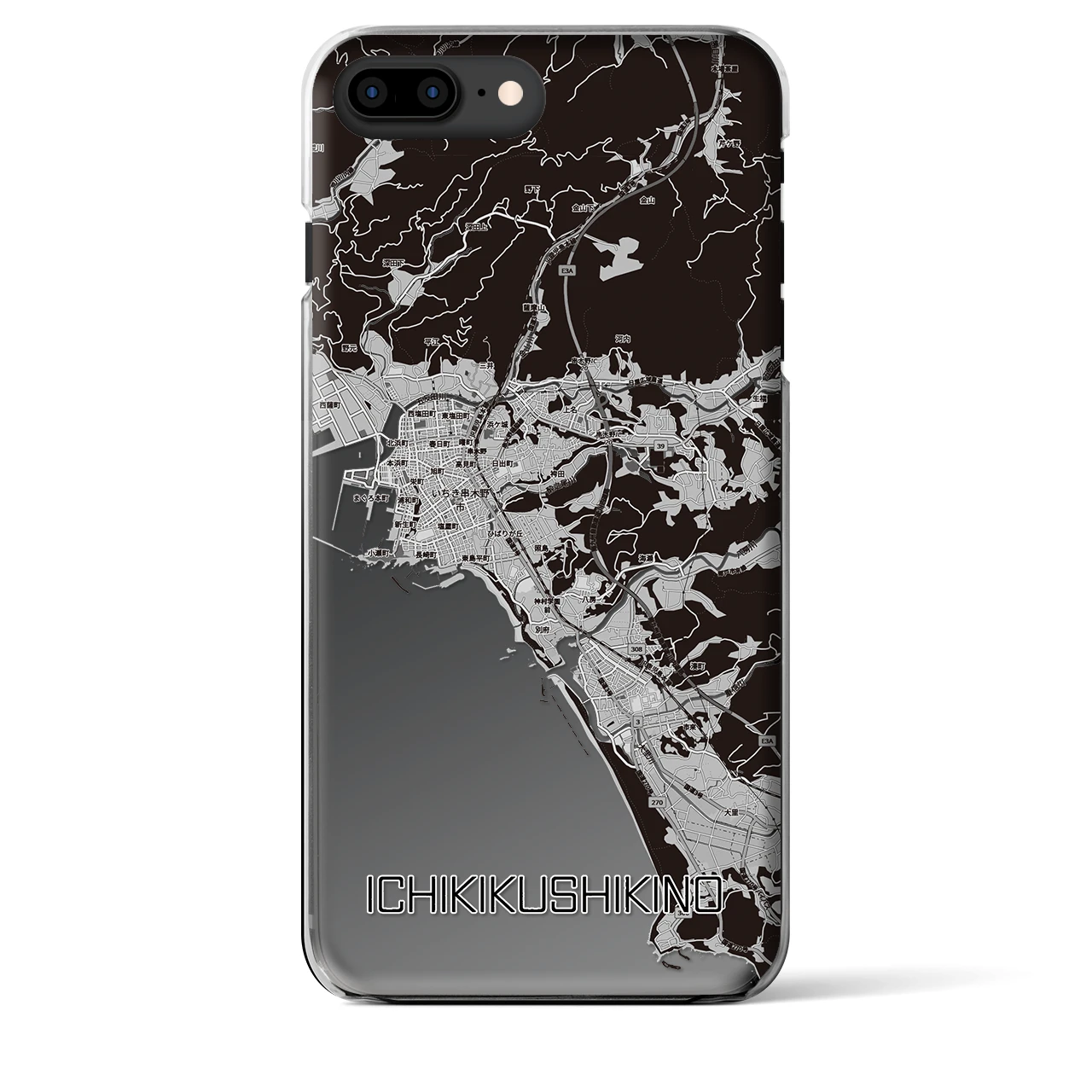 【いちき串木野(鹿児島県)】地図柄iPhoneケース(クリアタイプ)