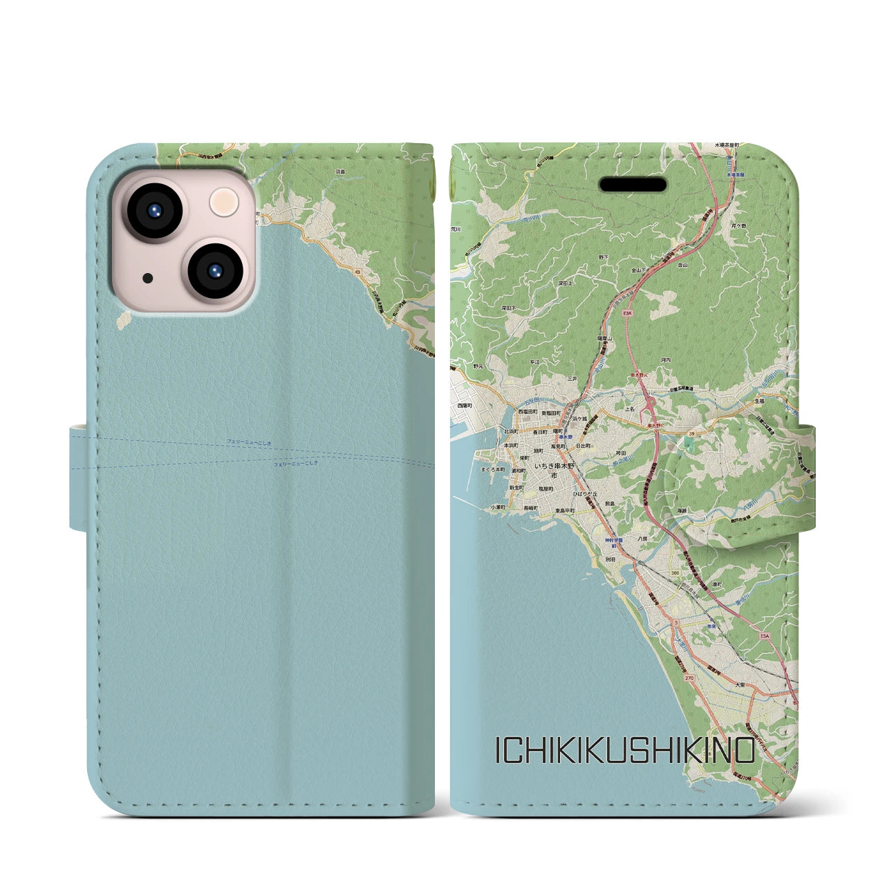 【いちき串木野(鹿児島県)】地図柄iPhoneケース(手帳タイプ)