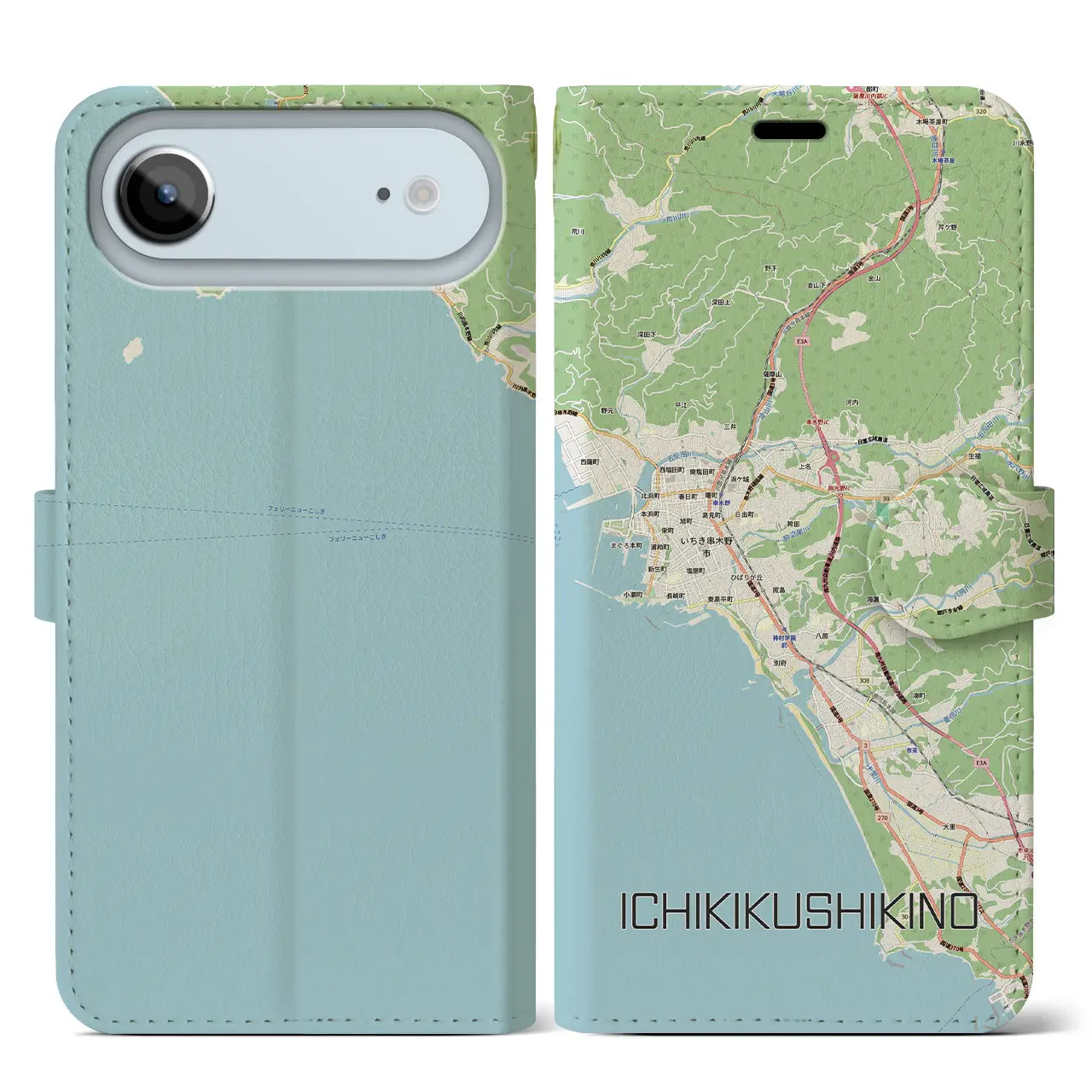 【いちき串木野(鹿児島県)】地図柄iPhoneケース(手帳タイプ)