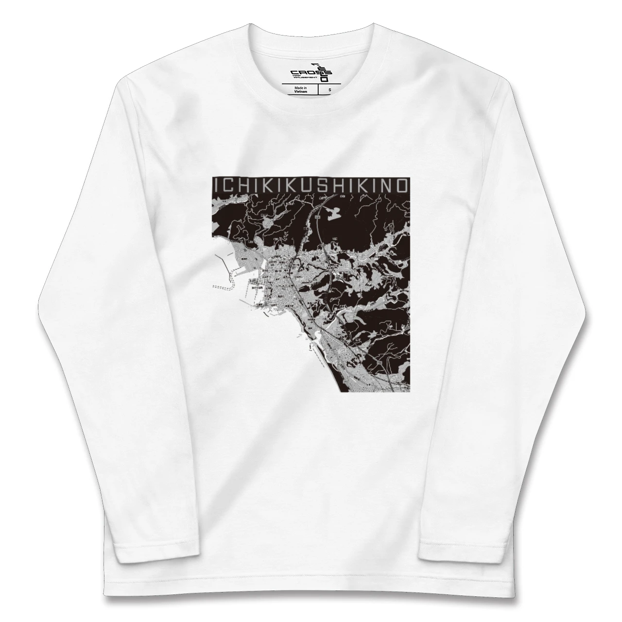 【いちき串木野(鹿児島県)】地図柄ロングスリーブTシャツ