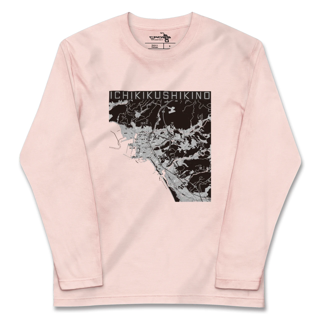 【いちき串木野(鹿児島県)】地図柄ロングスリーブTシャツ