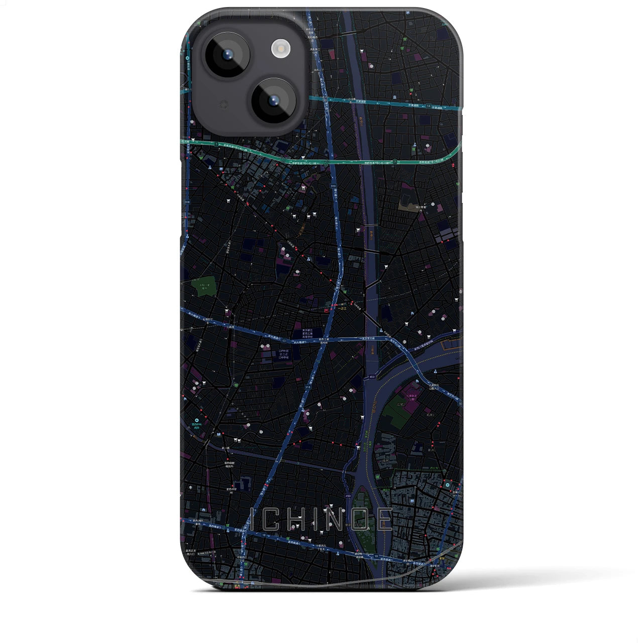 【一之江(東京都)】地図柄iPhoneケース(バックカバータイプ)