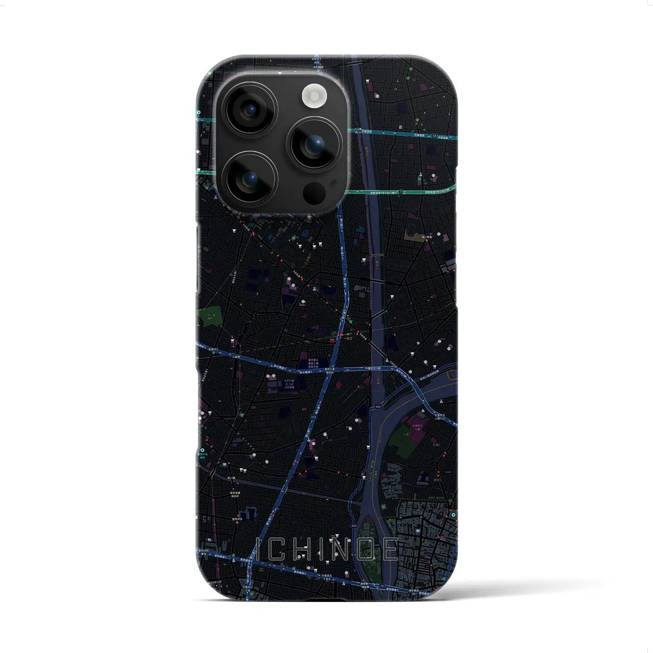 【一之江(東京都)】地図柄iPhoneケース(バックカバータイプ)