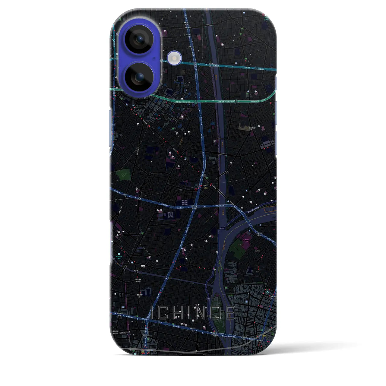 【一之江(東京都)】地図柄iPhoneケース(バックカバータイプ)