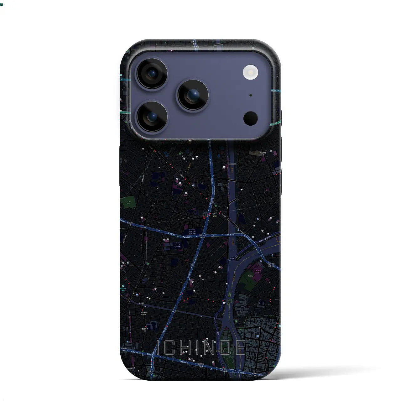 【一之江(東京都)】地図柄iPhoneケース(バックカバータイプ)