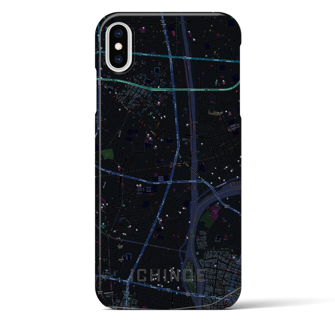 【一之江(東京都)】地図柄iPhoneケース(バックカバータイプ)