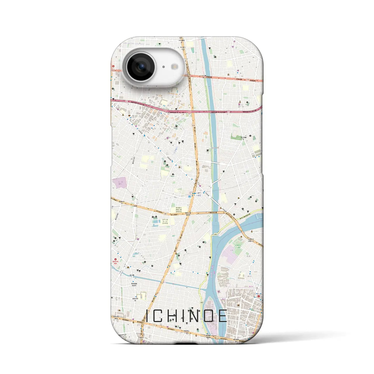 【一之江(東京都)】地図柄iPhoneケース(バックカバータイプ)