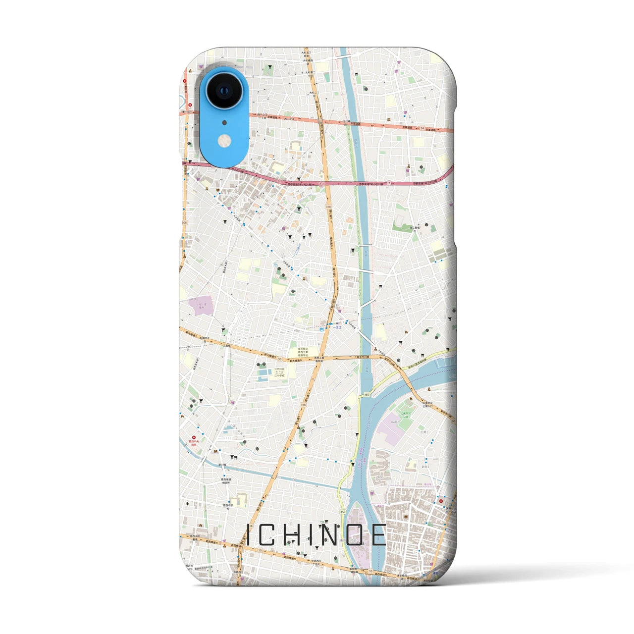 【一之江(東京都)】地図柄iPhoneケース(バックカバータイプ)