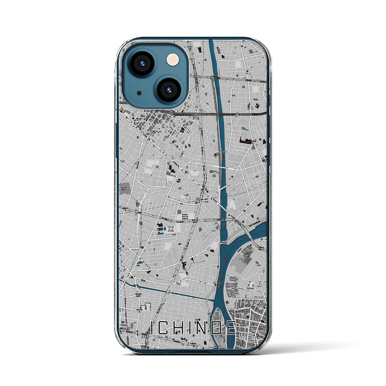 【一之江(東京都)】地図柄iPhoneケース(クリアタイプ)