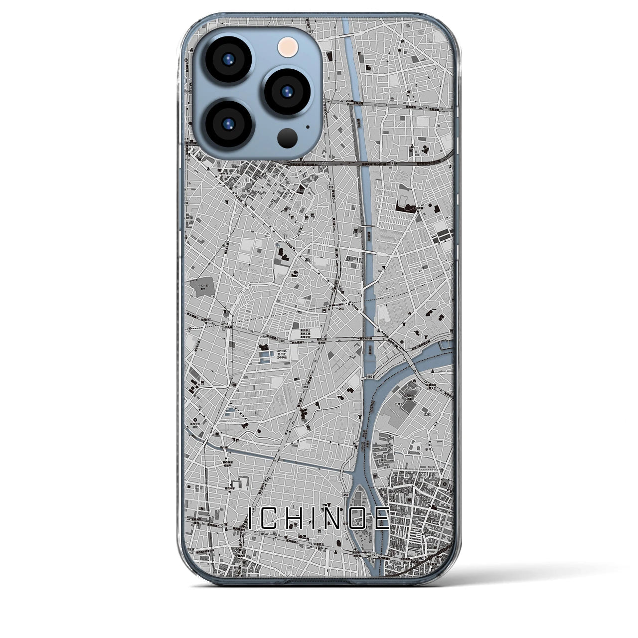 【一之江(東京都)】地図柄iPhoneケース(クリアタイプ)