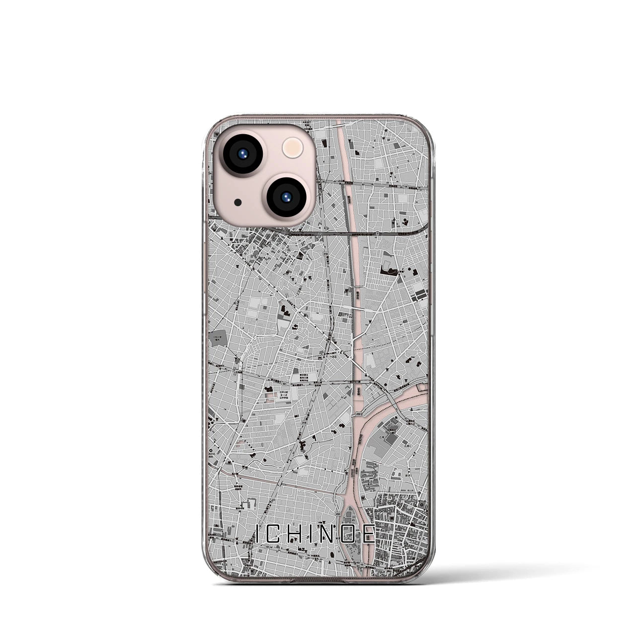 【一之江(東京都)】地図柄iPhoneケース(クリアタイプ)