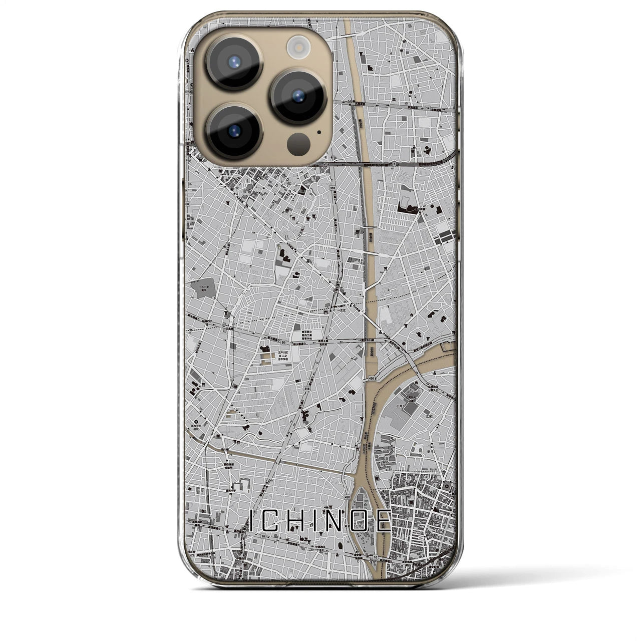 【一之江(東京都)】地図柄iPhoneケース(クリアタイプ)