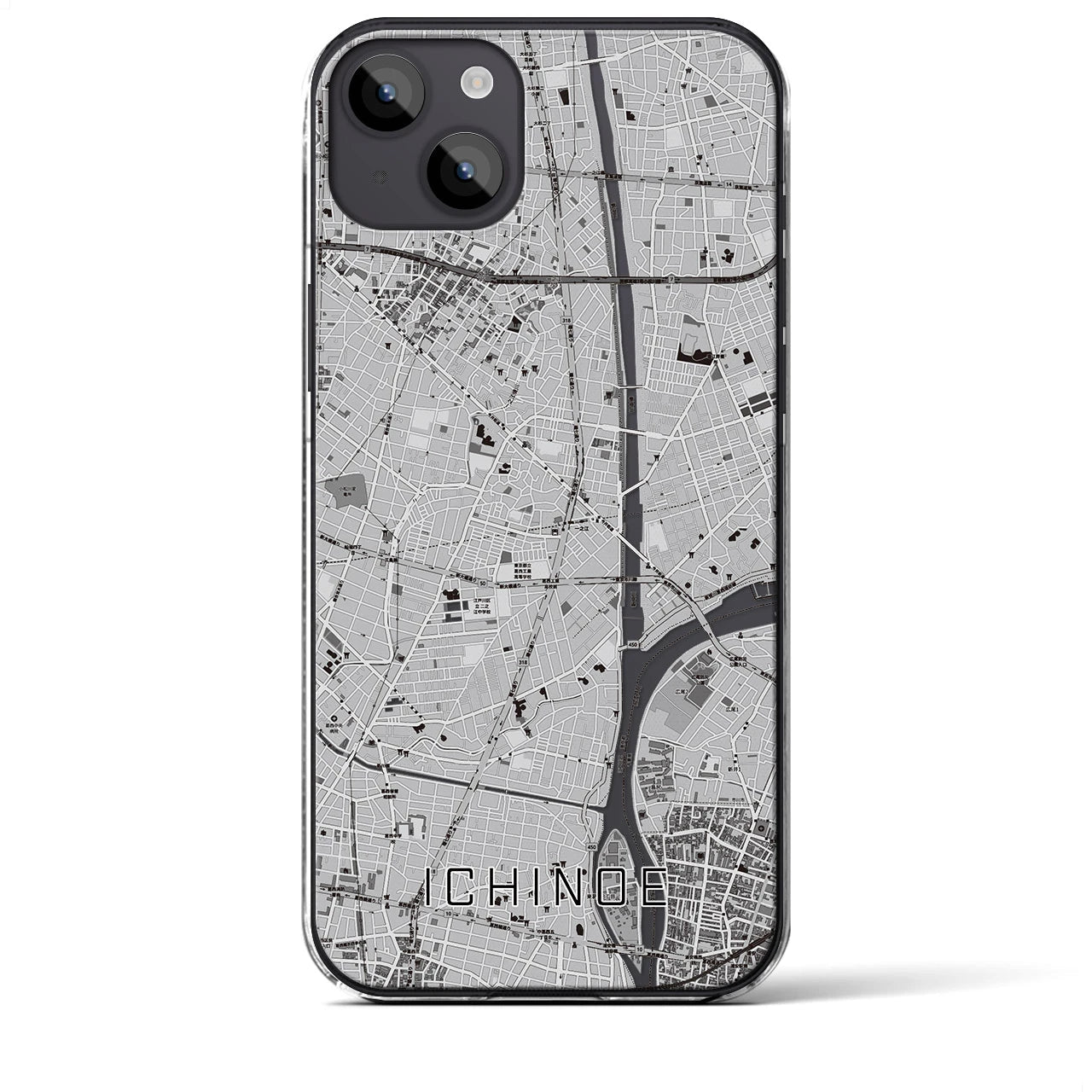 【一之江(東京都)】地図柄iPhoneケース(クリアタイプ)