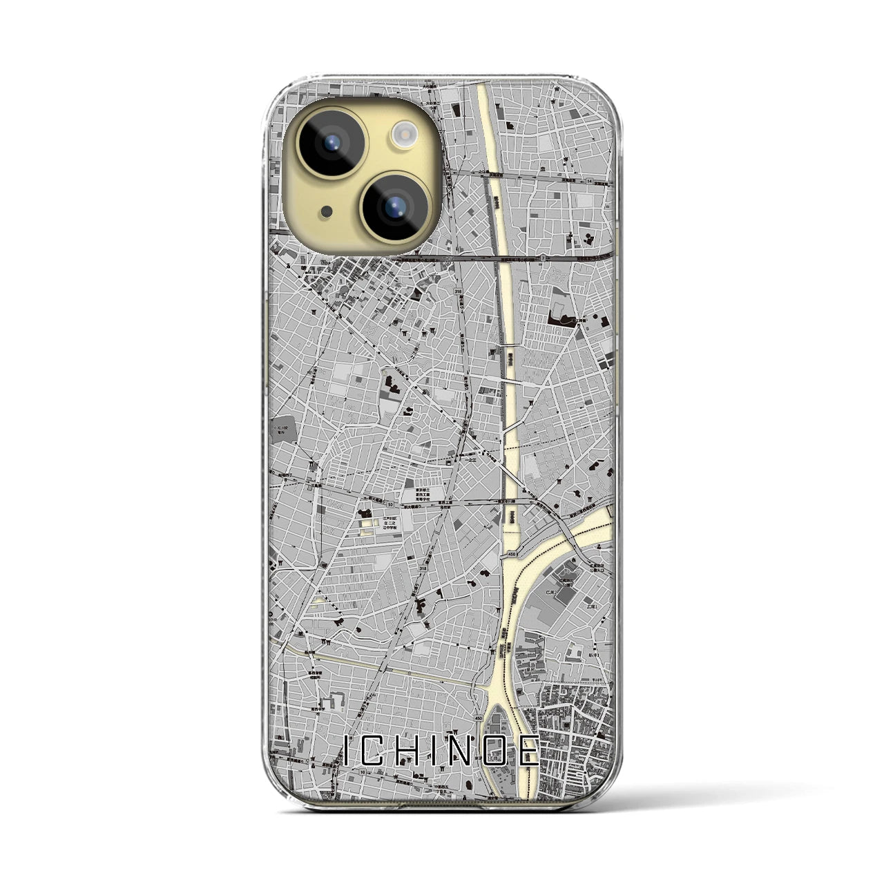 【一之江(東京都)】地図柄iPhoneケース(クリアタイプ)