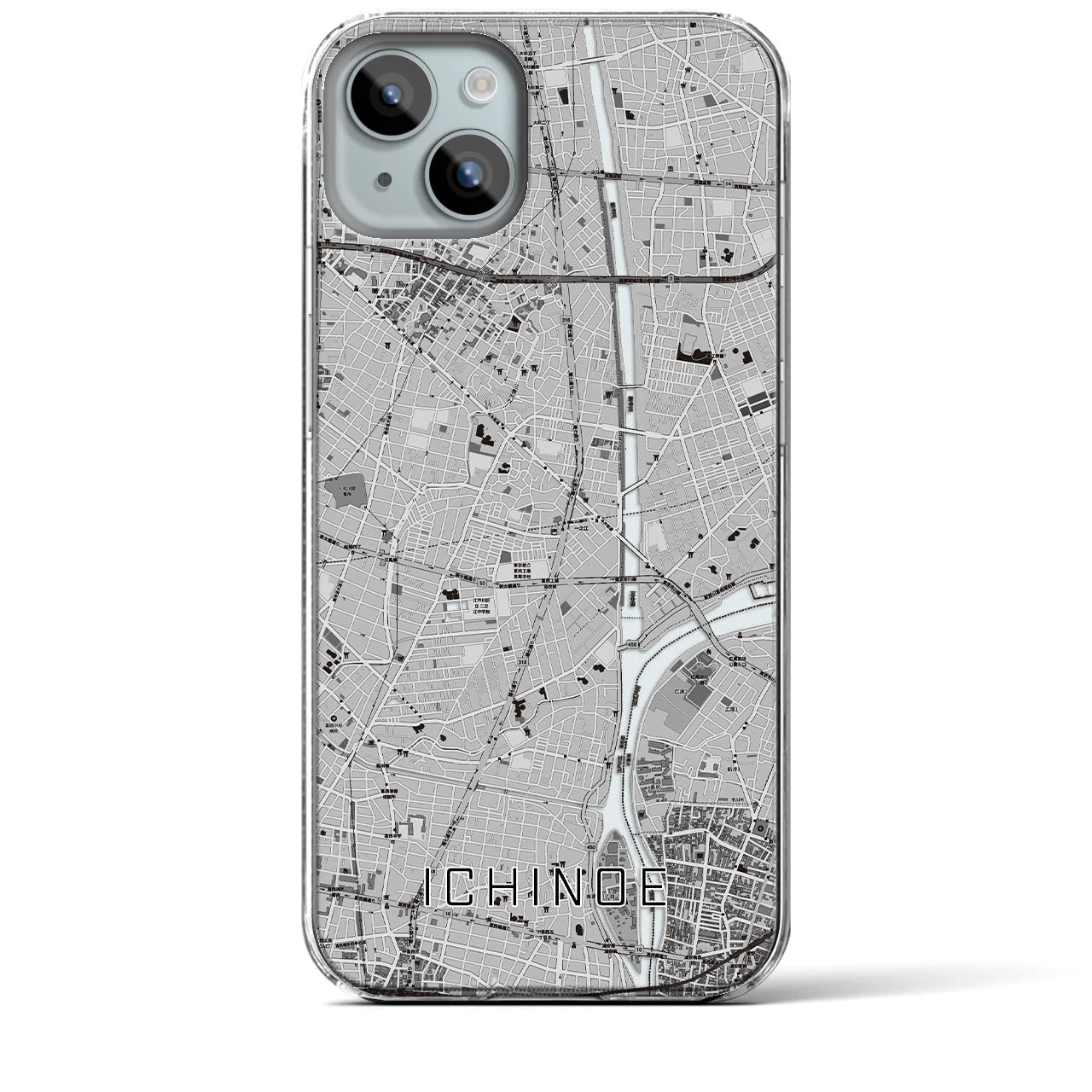 【一之江(東京都)】地図柄iPhoneケース(クリアタイプ)