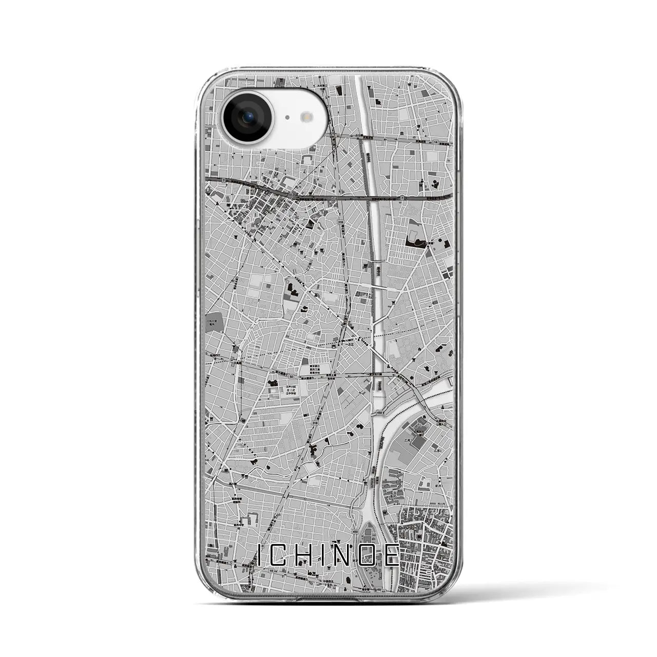 【一之江(東京都)】地図柄iPhoneケース(クリアタイプ)