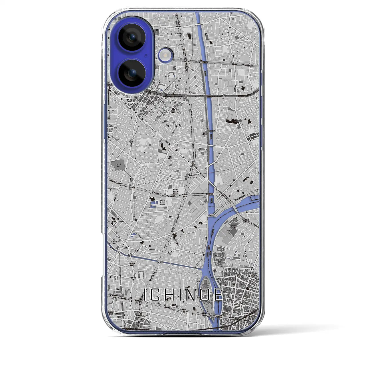 【一之江(東京都)】地図柄iPhoneケース(クリアタイプ)