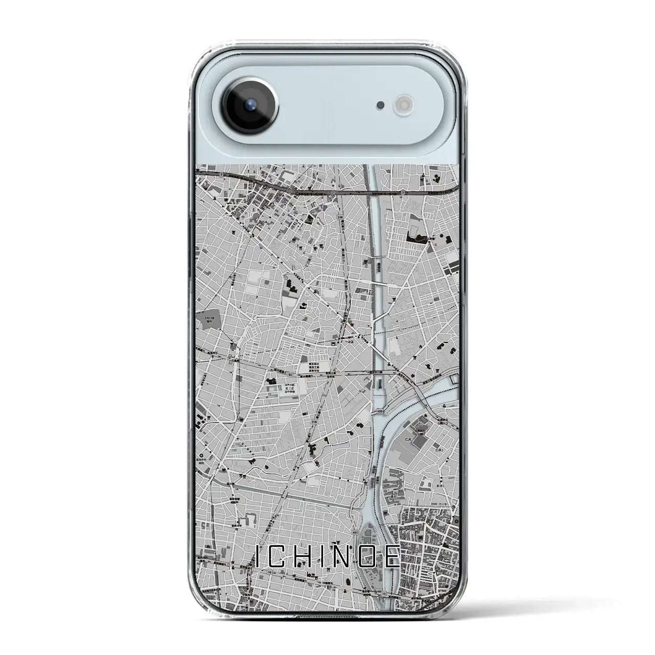 【一之江(東京都)】地図柄iPhoneケース(クリアタイプ)モノトーン・iPhone 17 Pro Max 用