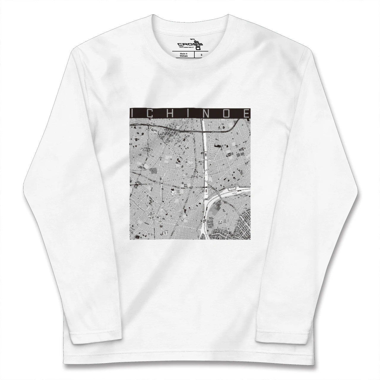 【一之江(東京都)】地図柄ロングスリーブTシャツ