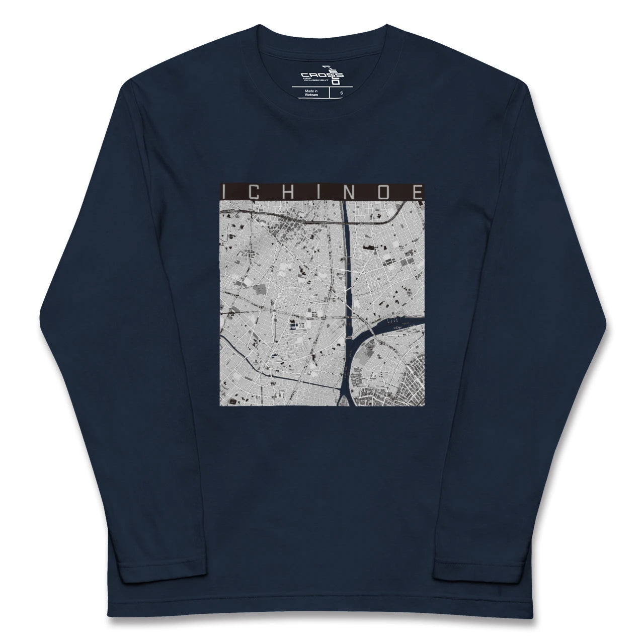 【一之江(東京都)】地図柄ロングスリーブTシャツ