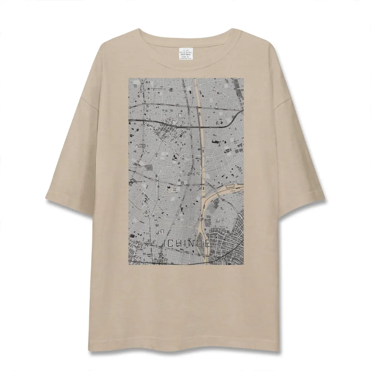 【一之江(東京都)】地図柄ビッグシルエットTシャツ