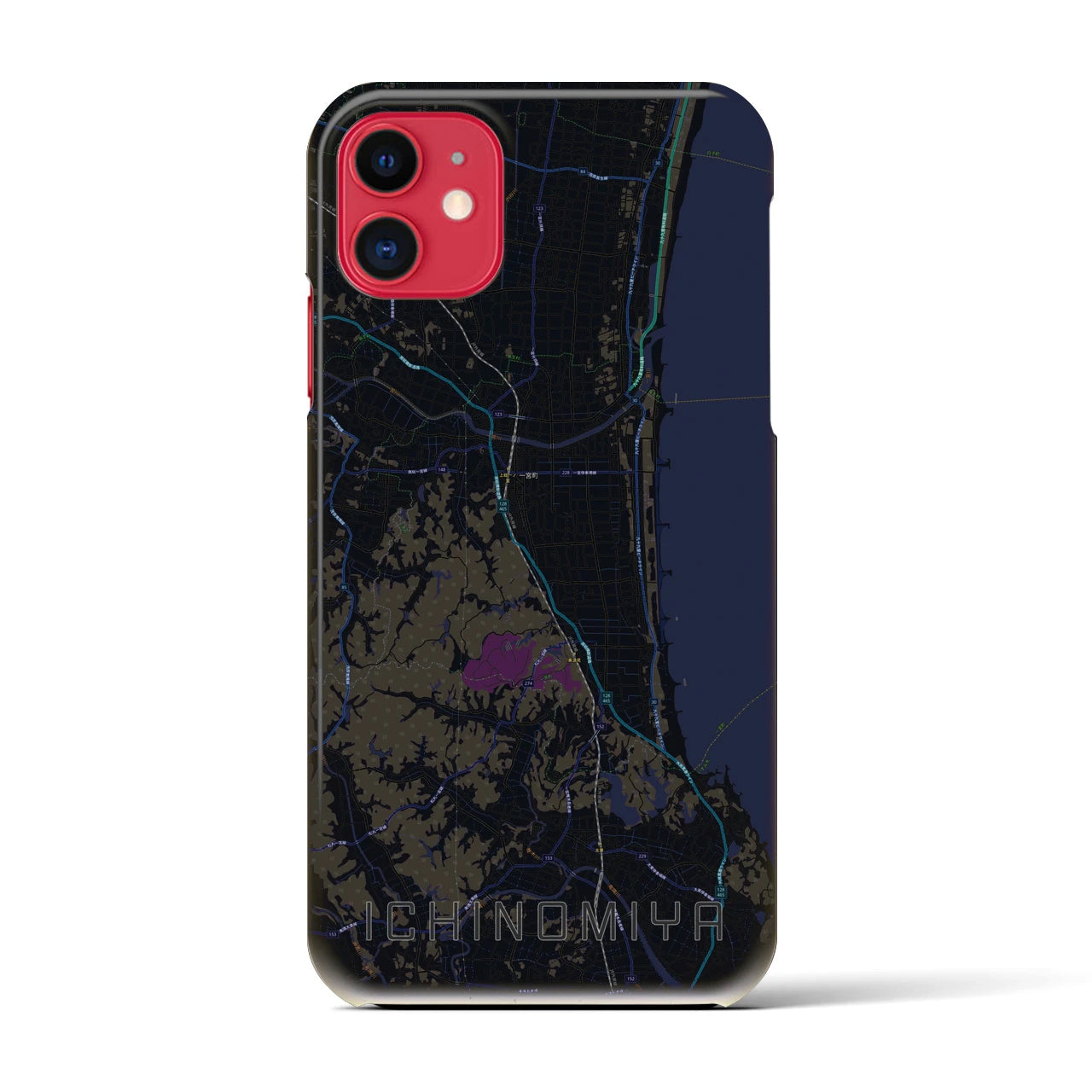 【一宮(千葉県)】地図柄iPhoneケース(バックカバータイプ)