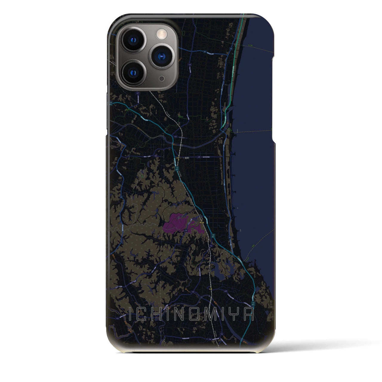 【一宮(千葉県)】地図柄iPhoneケース(バックカバータイプ)