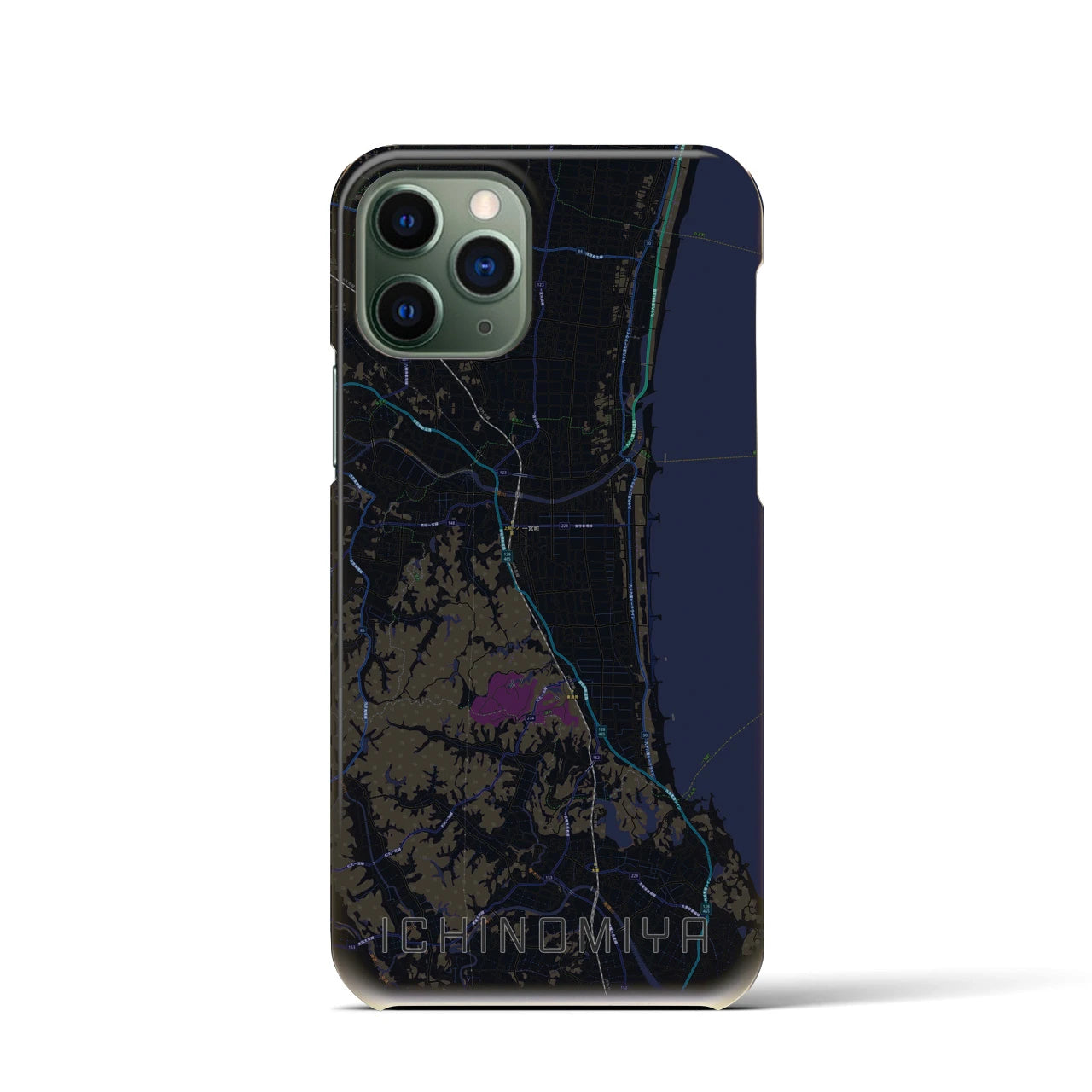 【一宮(千葉県)】地図柄iPhoneケース(バックカバータイプ)