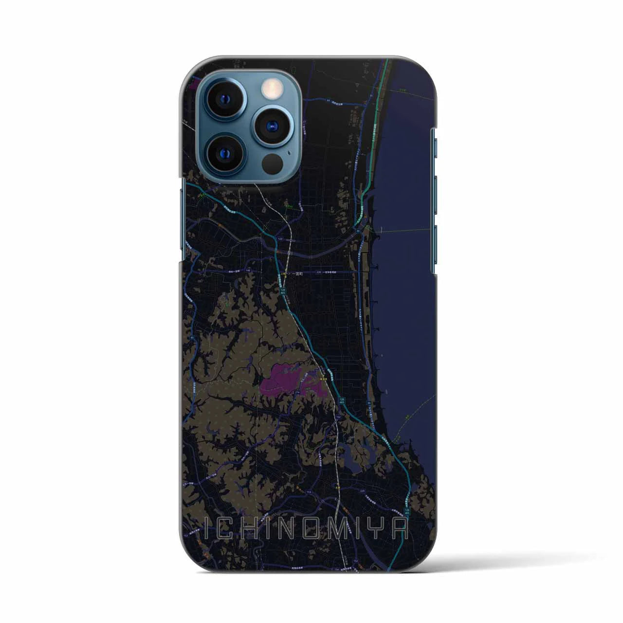 【一宮(千葉県)】地図柄iPhoneケース(バックカバータイプ)