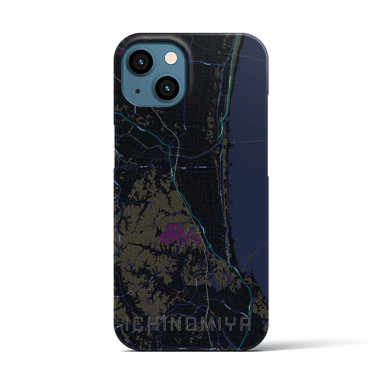 【一宮(千葉県)】地図柄iPhoneケース(バックカバータイプ)