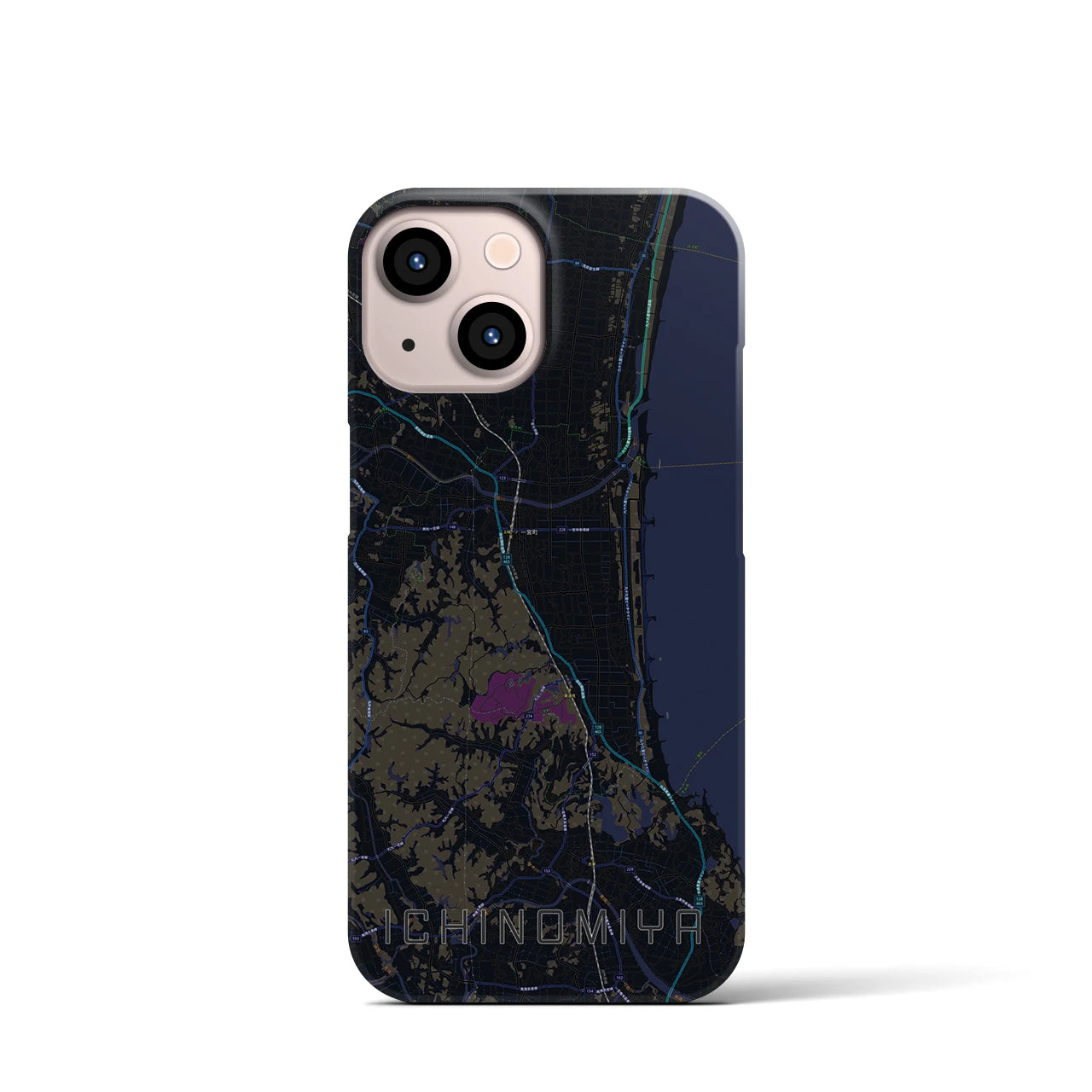 【一宮(千葉県)】地図柄iPhoneケース(バックカバータイプ)