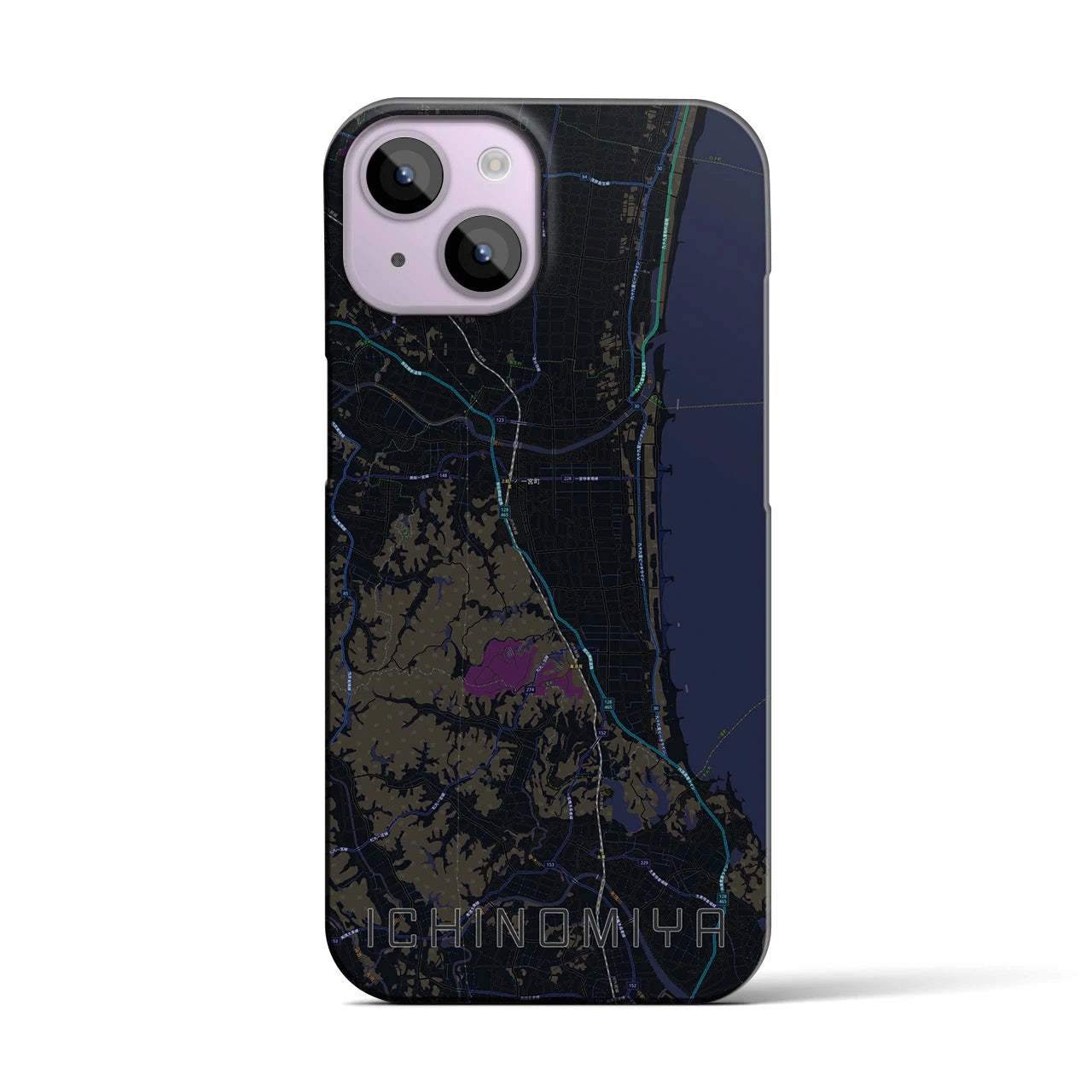 【一宮(千葉県)】地図柄iPhoneケース(バックカバータイプ)