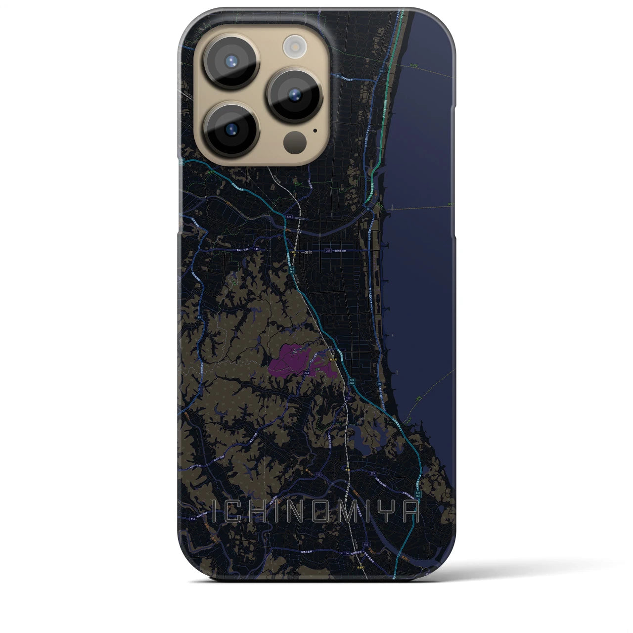 【一宮(千葉県)】地図柄iPhoneケース(バックカバータイプ)
