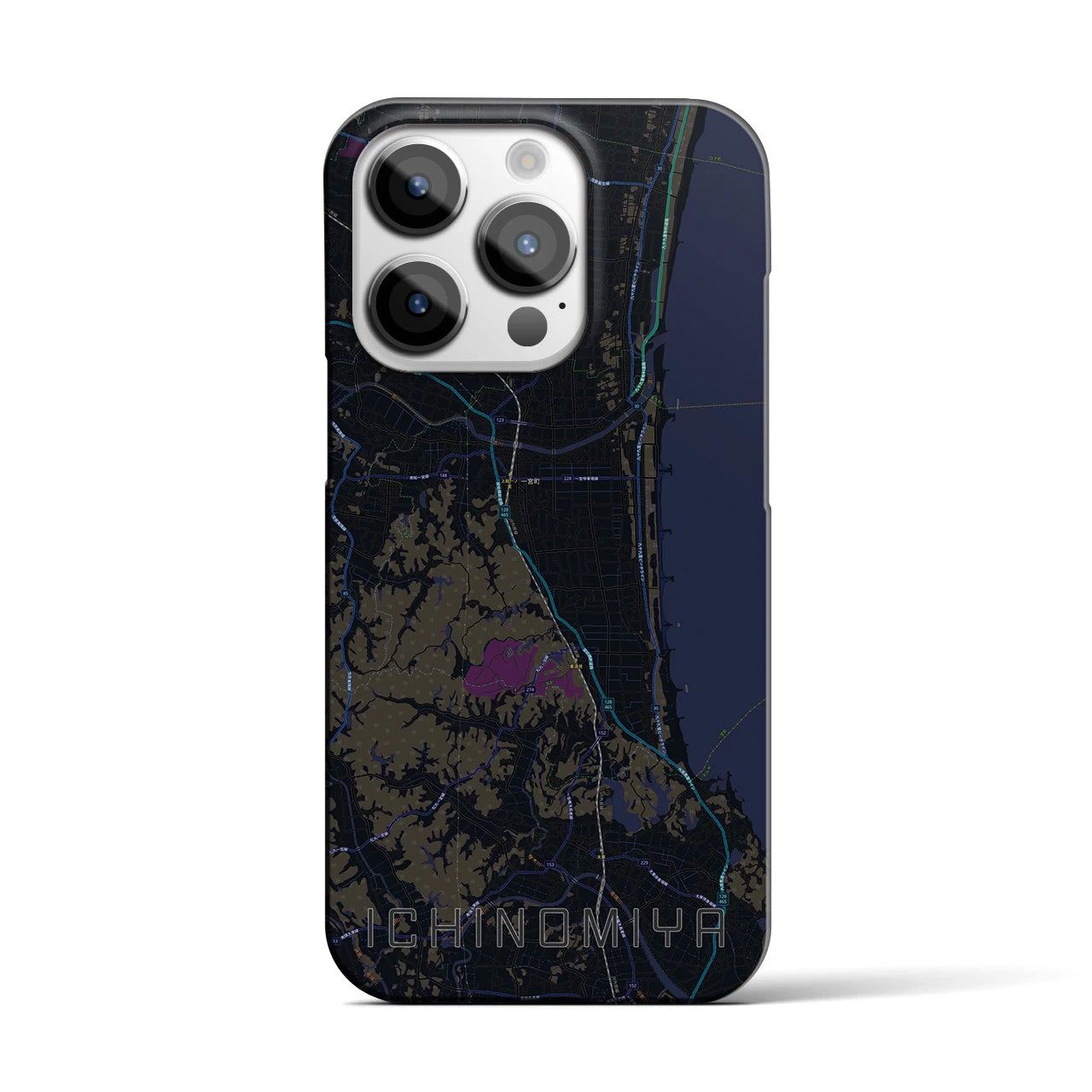 【一宮(千葉県)】地図柄iPhoneケース(バックカバータイプ)