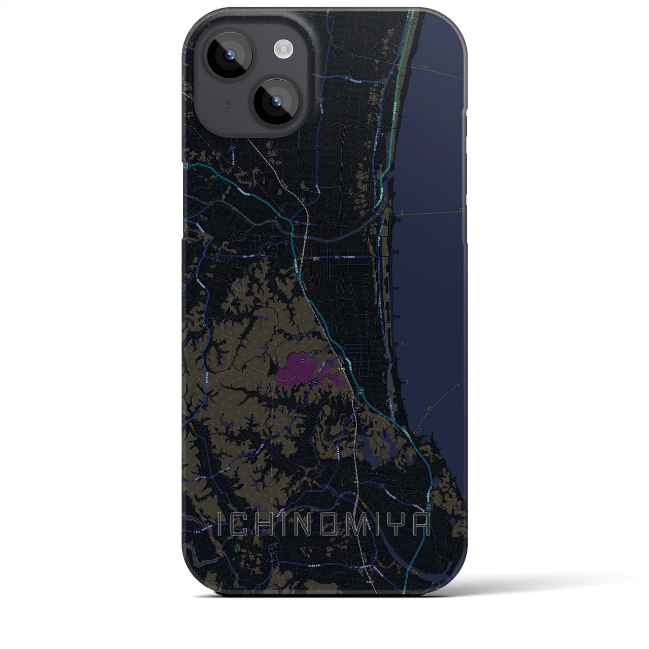 【一宮(千葉県)】地図柄iPhoneケース(バックカバータイプ)