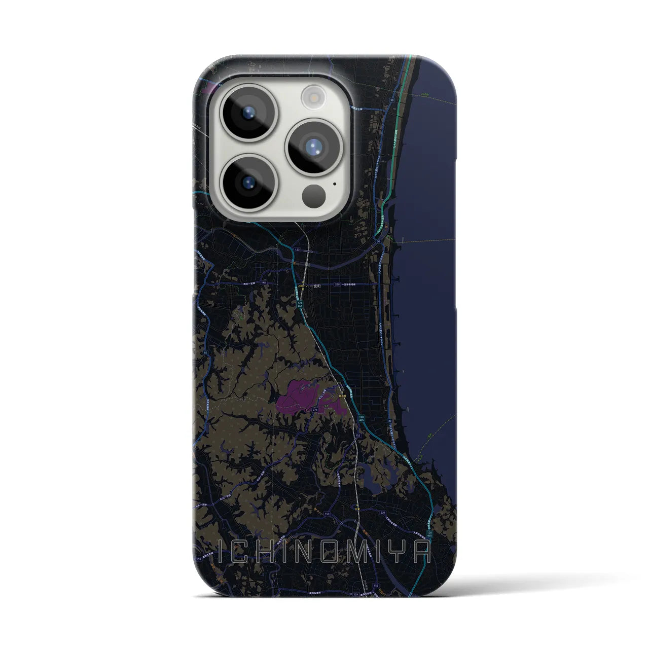 【一宮(千葉県)】地図柄iPhoneケース(バックカバータイプ)