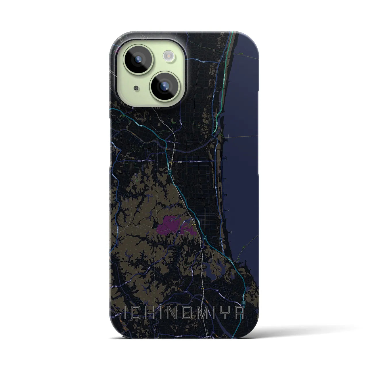 【一宮(千葉県)】地図柄iPhoneケース(バックカバータイプ)