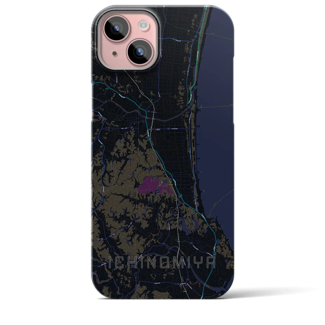 【一宮(千葉県)】地図柄iPhoneケース(バックカバータイプ)