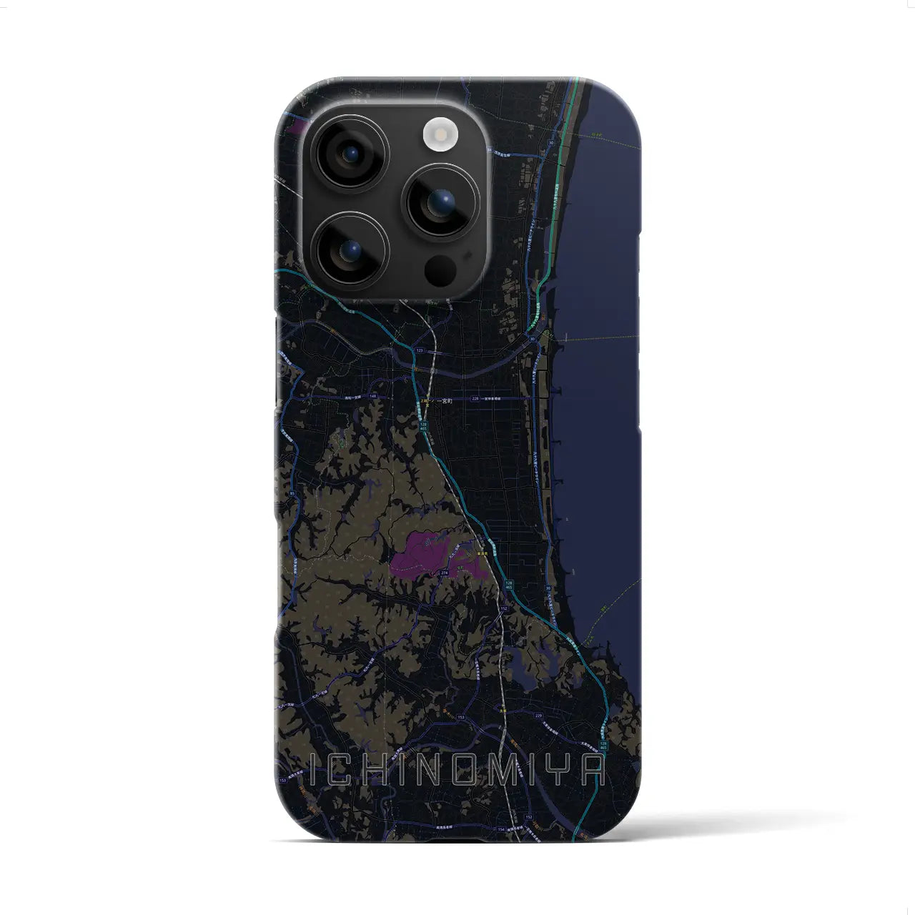 【一宮(千葉県)】地図柄iPhoneケース(バックカバータイプ)