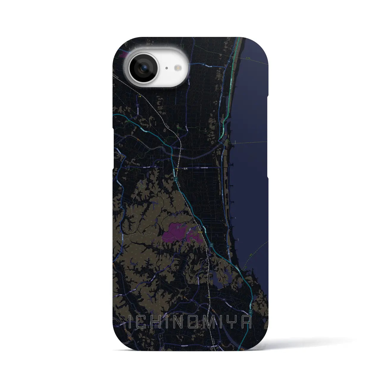 【一宮(千葉県)】地図柄iPhoneケース(バックカバータイプ)