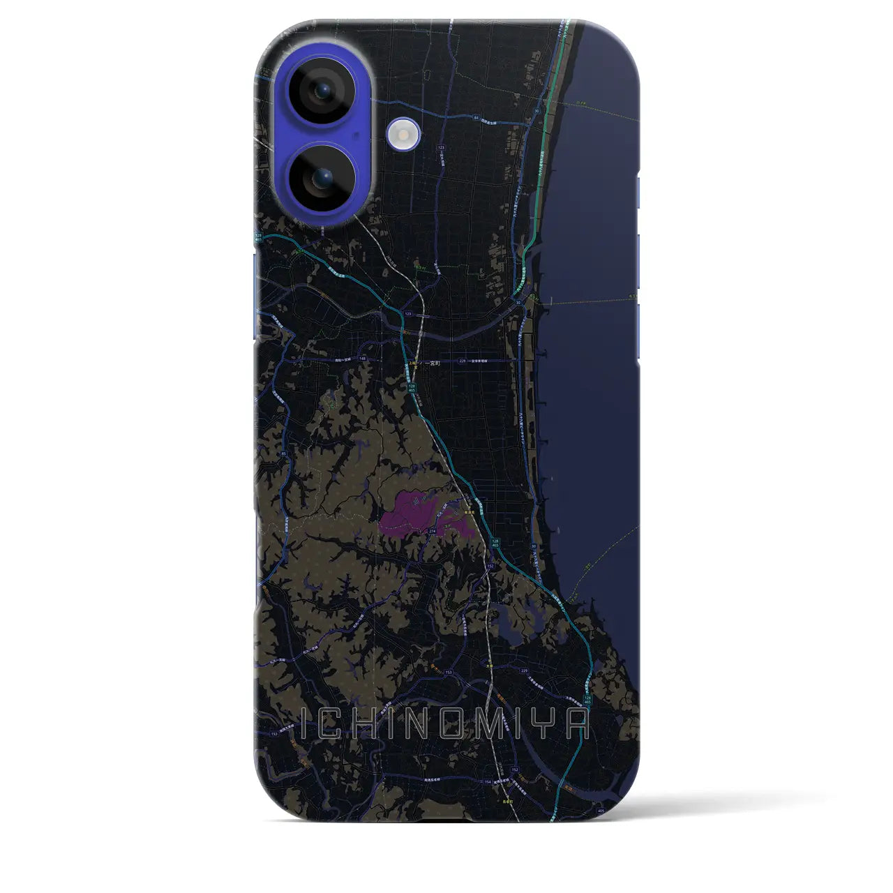 【一宮(千葉県)】地図柄iPhoneケース(バックカバータイプ)