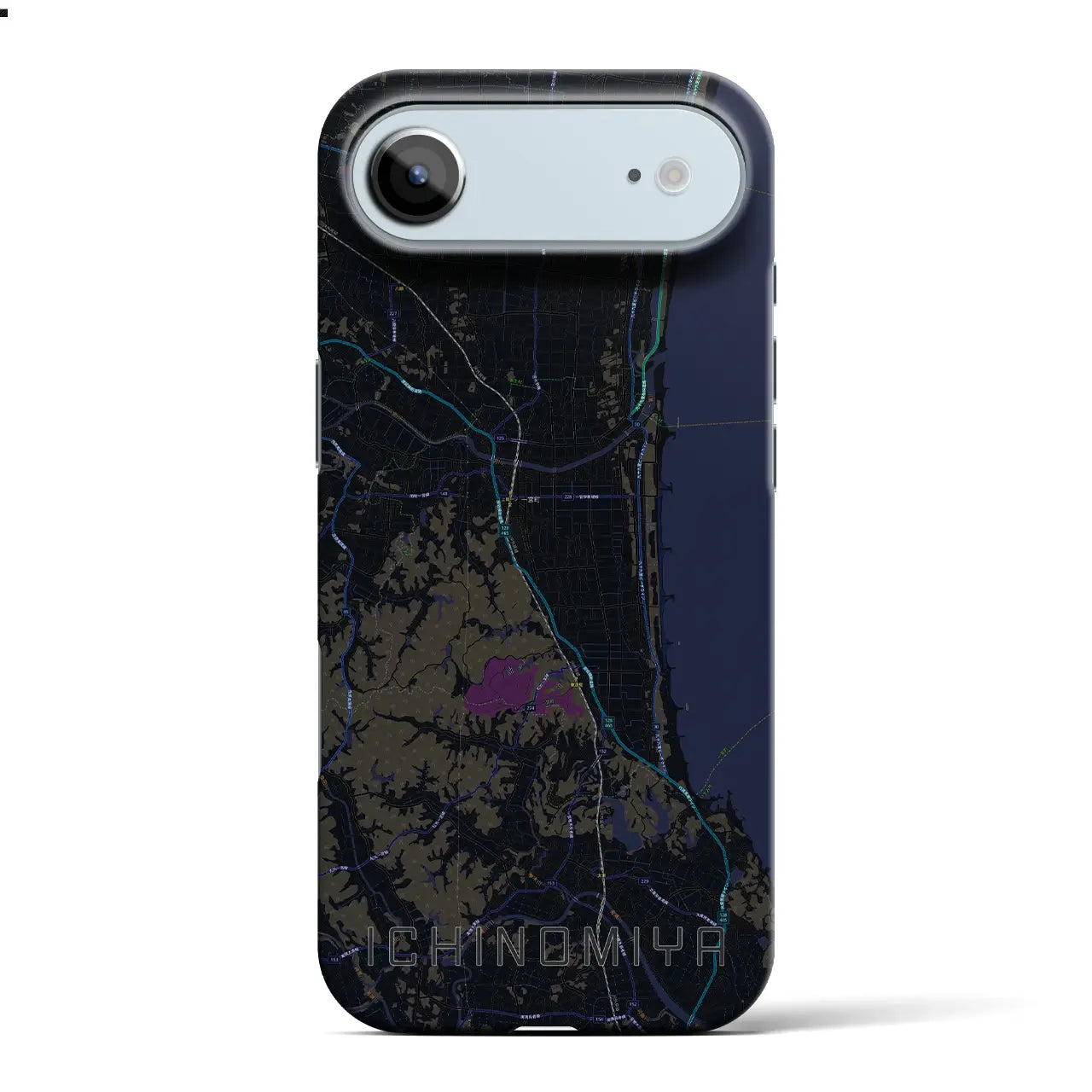 【一宮(千葉県)】地図柄iPhoneケース(バックカバータイプ)