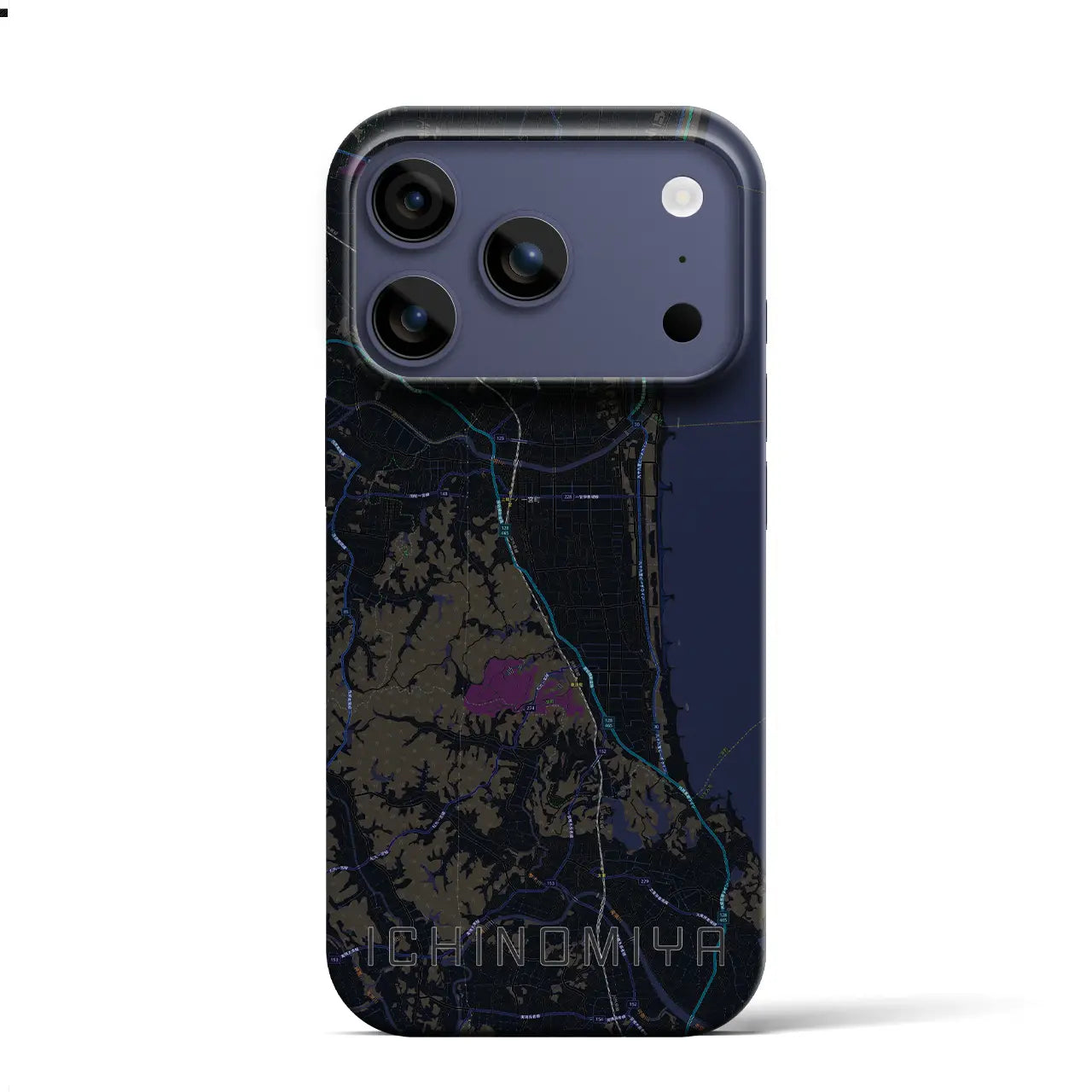 【一宮(千葉県)】地図柄iPhoneケース(バックカバータイプ)